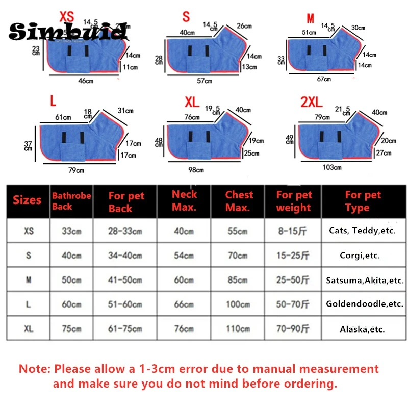 Adjustable Pet Bathrobe Towel 2