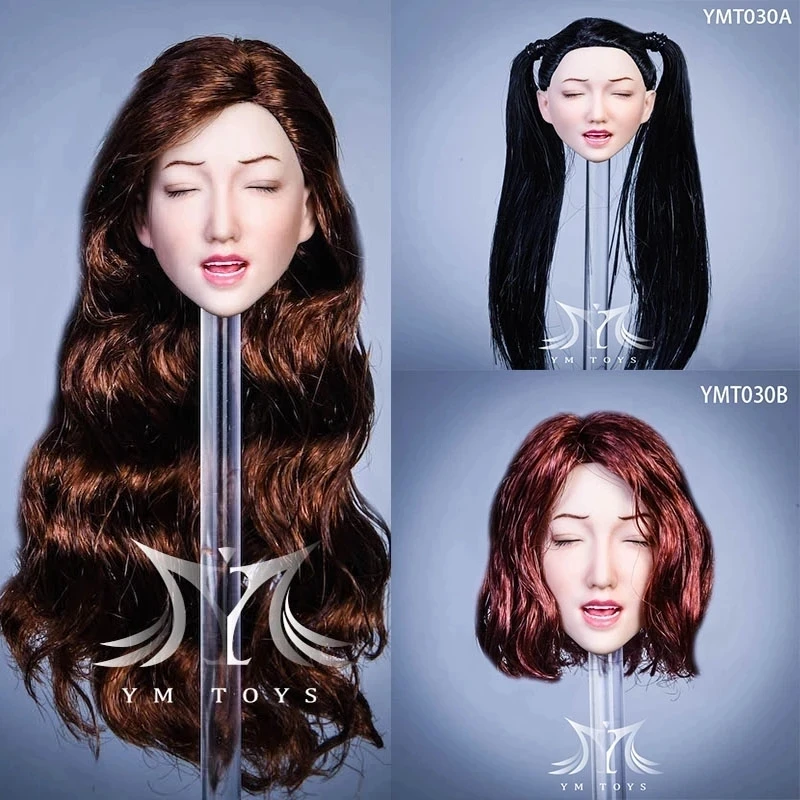 

YMTOYS YMT030 1/6 Scale Model Eyes Closed Climax Expression Head Sculpt Mouth Opening Girl Fit 12Inch Action Figure Female Body