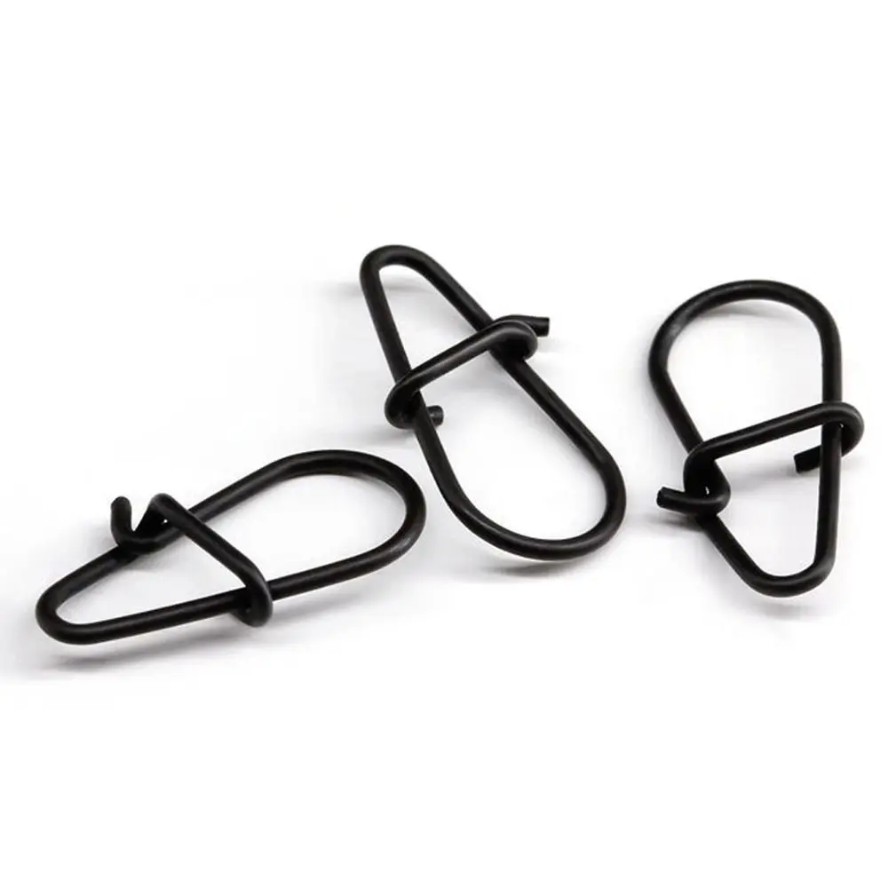 

100pcs/lot Matte black Snap Fishing Barrel Swivel Safety Snaps Hooks Fishhook Fishing Tackle Box Accessory tool lures