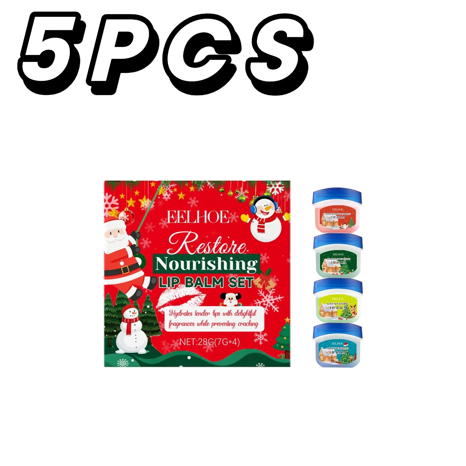 4-In-1 Holiday Lip Balm Gift Set - Long-Lasting Hydration & Repair Lip Care Kit