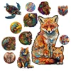 Adult Animal Wooden Puzzle Round Peacock and Bird Wooden Puzzle Children's Puzzle Toy Festival Gift Fox Shape Jigsaw Puzzles 1