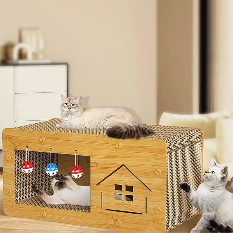 

Pet Cat Scratch Board House Pet Kennel Multifunctional Cat Nest Toy Cat Scratcher Bed Interactive Cat Scratcher Cardboard