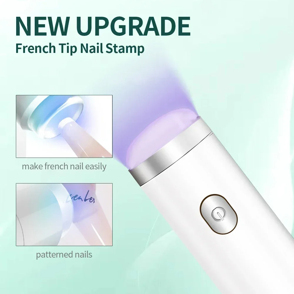 New Nailpop UV Light with Stanp Handheld Mini Nail Cure Lamp with Silicone Stamper Nail Dryer Fast Curing for Gel Polish Glue 3