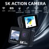 Action Camera 5K 4K60FPS 2.0'' Touch LCD 48MP Anti-Shake DVR WiFi Webcam Dual Screen 170D 30M Waterproof 5X Zoom Sports Camera 1