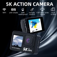 Action Camera 5K 4K60FPS 2.0'' Touch LCD 48MP Anti-Shake DVR WiFi Webcam Dual Screen 170D 30M Waterproof 5X Zoom Sports Camera 1