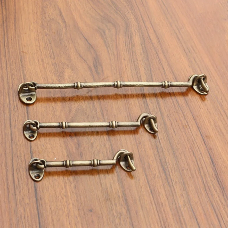 Latão Janela Lidar com Vento Bolt Antique Fan Gancho Cobre Porta e Janela Fivela Hardware
