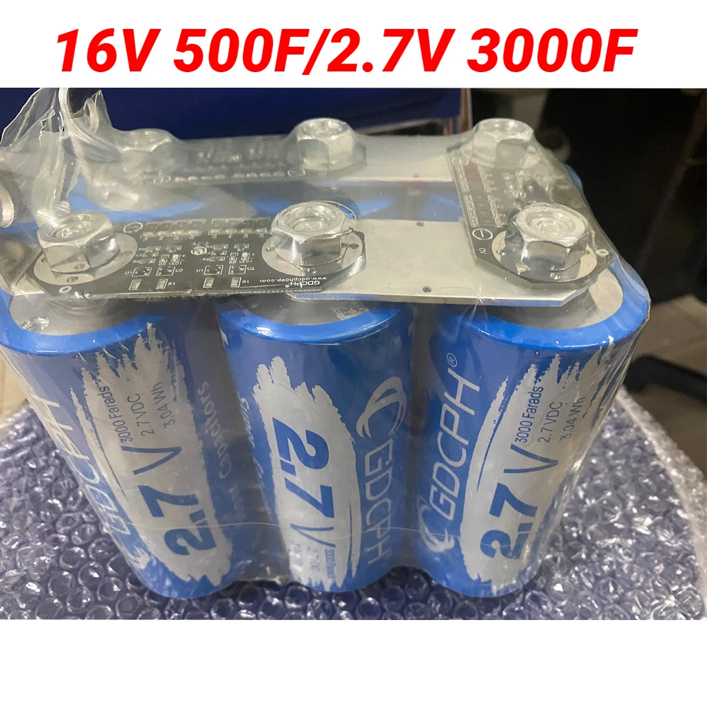 

16V 500F 2.7V 3000F Suitable for GDCPH Super Capacitor Car Rectifier with Equalization Board Voltage Display Audio Capacitor