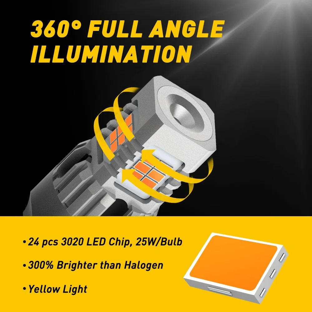 AUXITO-ȣ , 2X T20 W21W WY21W 7440 7441 LED,  ÷ , BA15S P21W 1156 3157, LED ڹ ĵ,  
