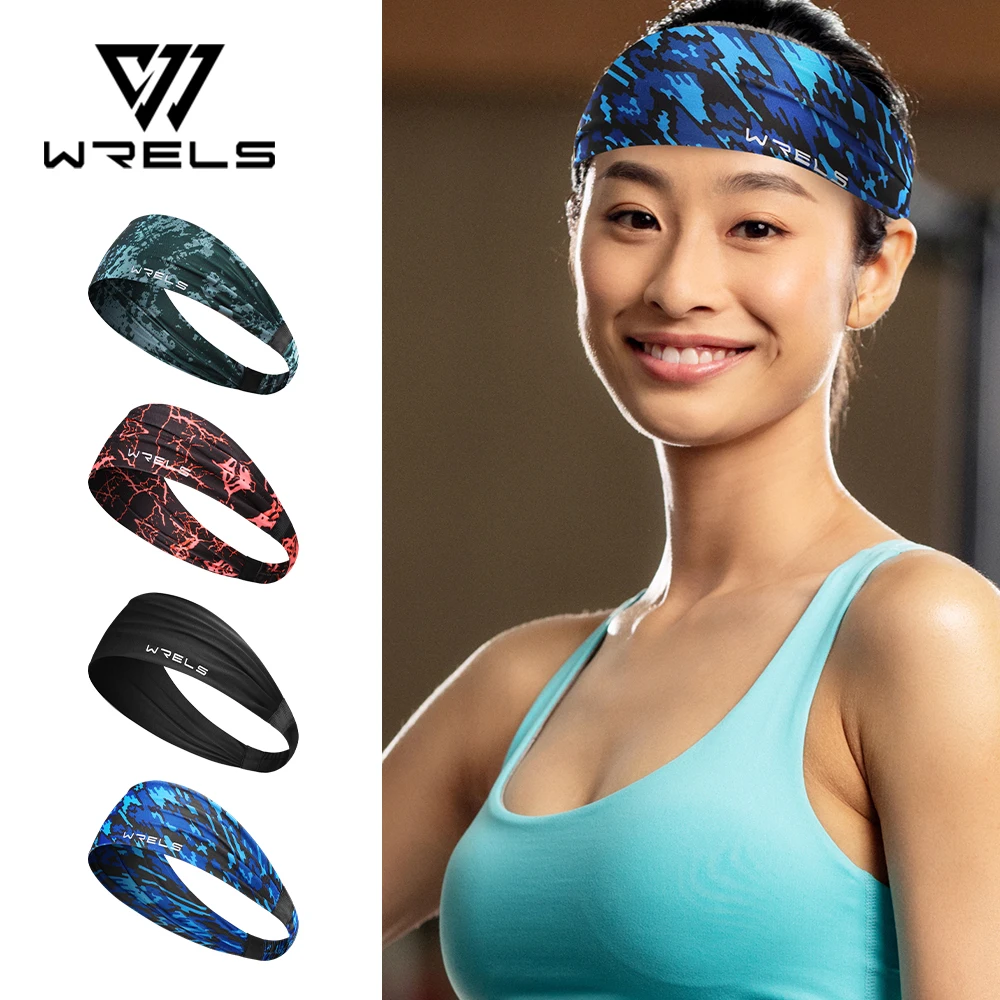 WRELS Wide Breathable Sports Headband Sweatband Hair Band Tie for Workout Yoga Gym Fitness Running Cycling Head Band Hair Bandag