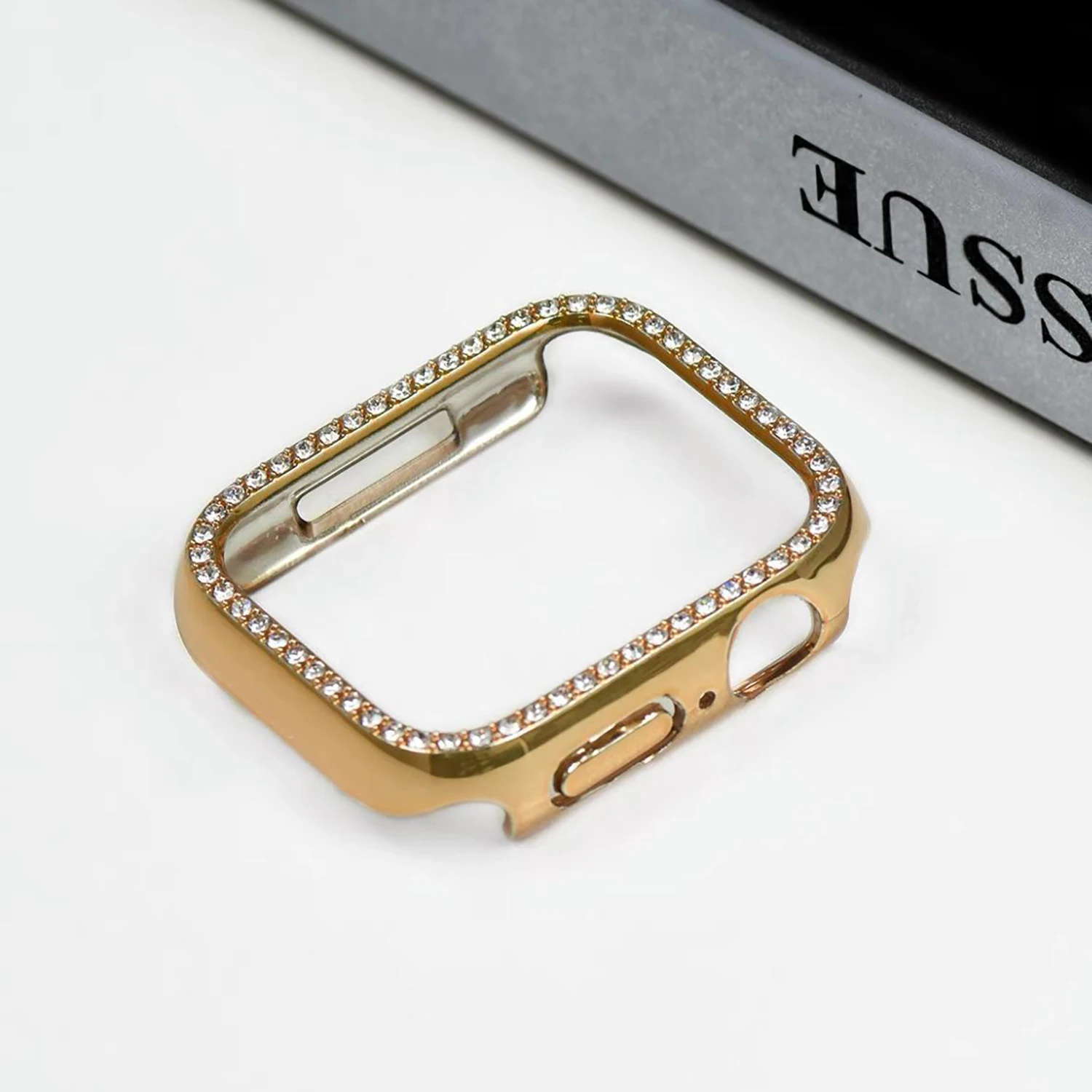 Funkelndes einreihiges Diamantgehäuse für Apple Watch S10 46/42 mm Ultra 49 mm 45 44 41 40 38 mm PCelektroplattierte hohle Schutzhülle – Detail 9