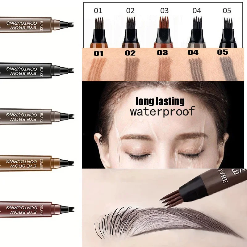 4Point Liquid Eyebrow Pencil Waterproof Long Lasting Sweatproof Smudge Proof Naturally Enhances Eyebrow Shape Prevents Smudging