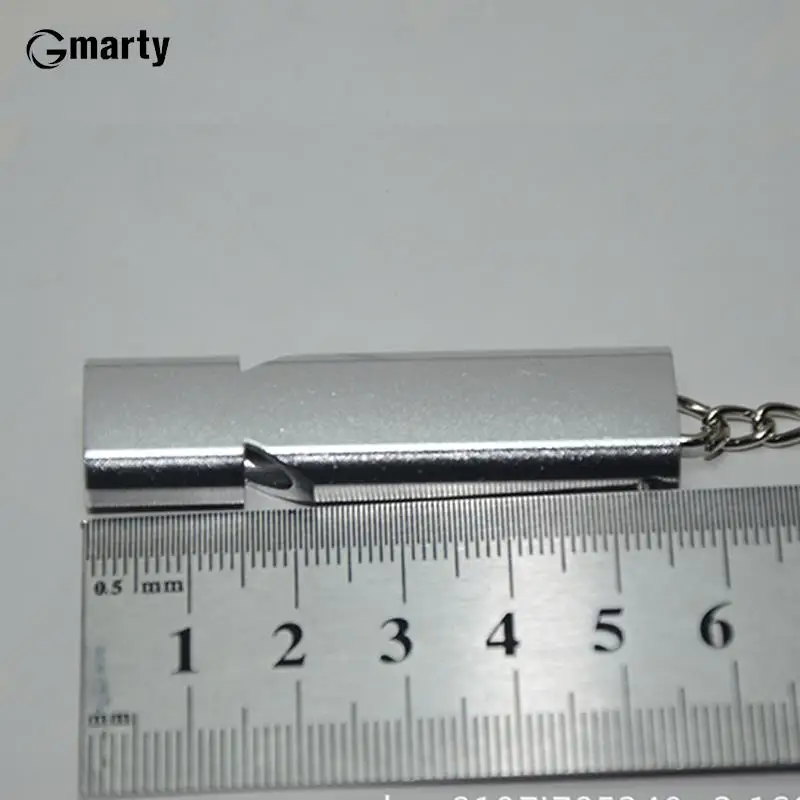 Portable Aluminum Safety Whistle Outdoor Hiking Camping Survival Emergency Key Chain Multi-tool Double Tube Survival Whistle