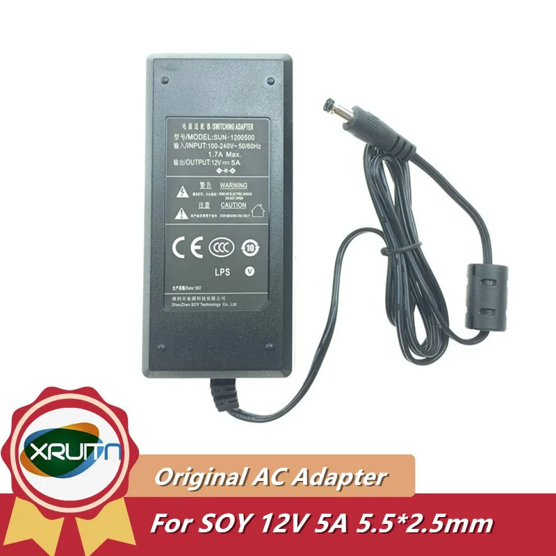 

Genuine SOY AC Switching Adapter For Hikvision Dahua DVR AOC PHILIPS 326E7Q LCD Monitor Power Supply 12V 5A 4A 60W SUN-1200500