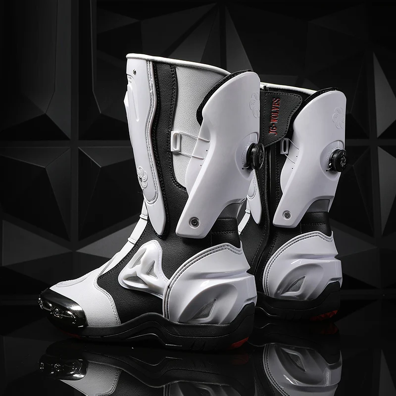 Men Motorcycle Boots Motorbiker Riding Shoes Motorboats Off-road Touring Boots Motocross Boots Motorcyclist Shoes Protective