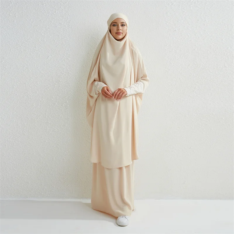 muslim-sets-two-pieces-prayer-clothing-women-abaya-sets-long-hooded-smocking-sleeve-shirts-hijab-loose-maxi-skirts-jilbab