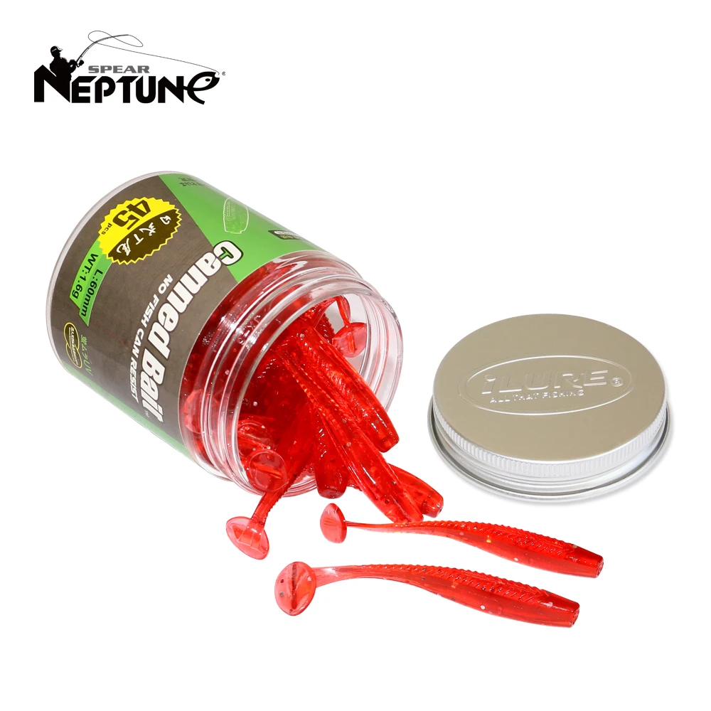 

NEPTUNE SPEAR 45Pcs 1.6g 6cm Soft Lures Silicone Wobblers Artificial Bait Carp Jig Fishing Goods For Sea Swimbait Accessories