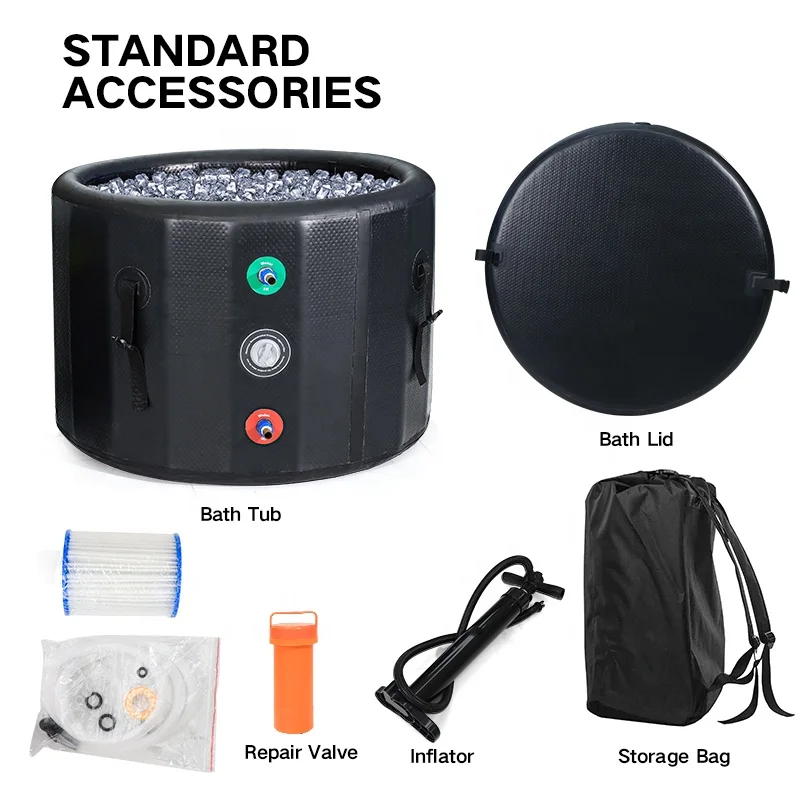 Outdoor Spa Bathtub Adult Cold Plunge Tub Portable Inflatable Round Ice Bath For Athletes Recovery