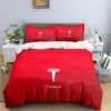 T-Tesla Logo Print Bedding Sets Exquisite Bed Supplies Set Duvet Cover Bed Comforter Set Bedding Set Luxury Birthday Gift 3