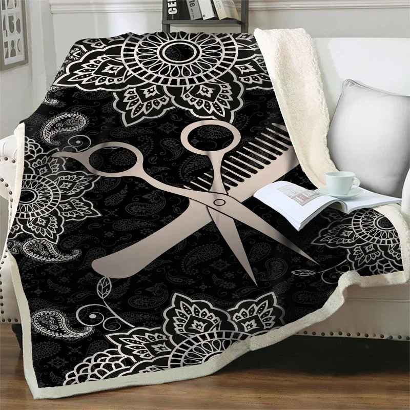 

Comb Scissors 3D Soft Fluffy Throw Blankets For Beds Sofa Bedroom Decor Quilt Nap Cover Camping Picnic Blanket Warm Home Textile