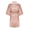 Robes de demoiselle d'honneur de mariée pour femmes, cadeaux de fête de mariée, robe d'équipe, vêtements de nuit en Satin de soie, Kimono, peignoir d'été Sexy