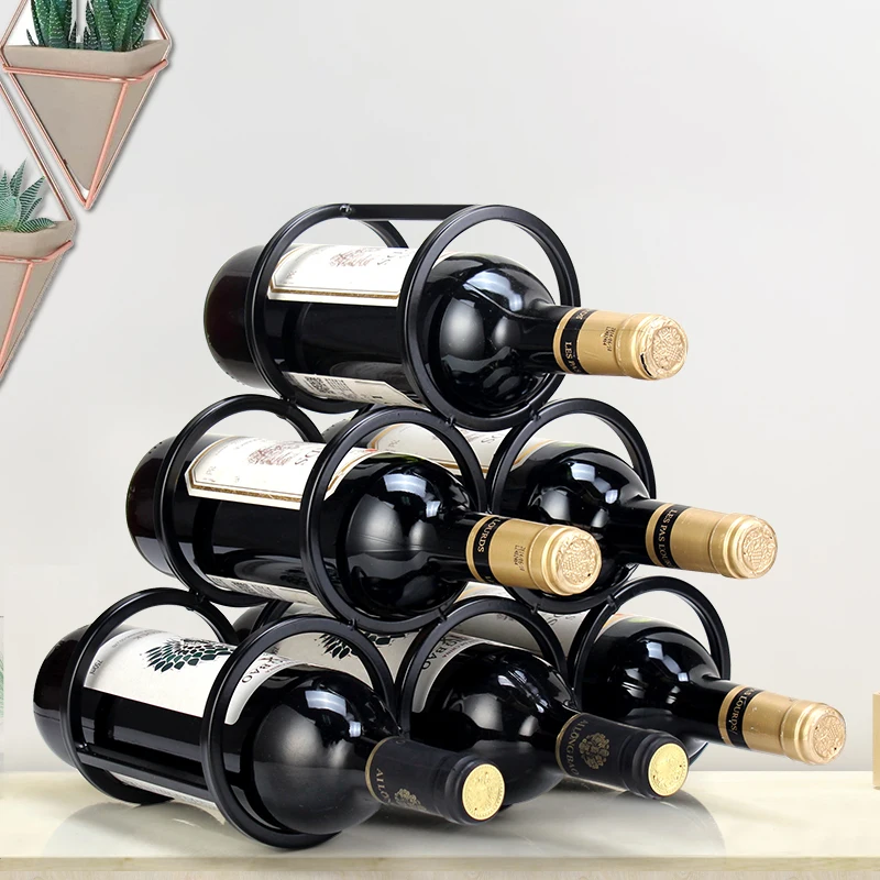Red Wine Bottle Iron Art Rack Home Decoration wine rack