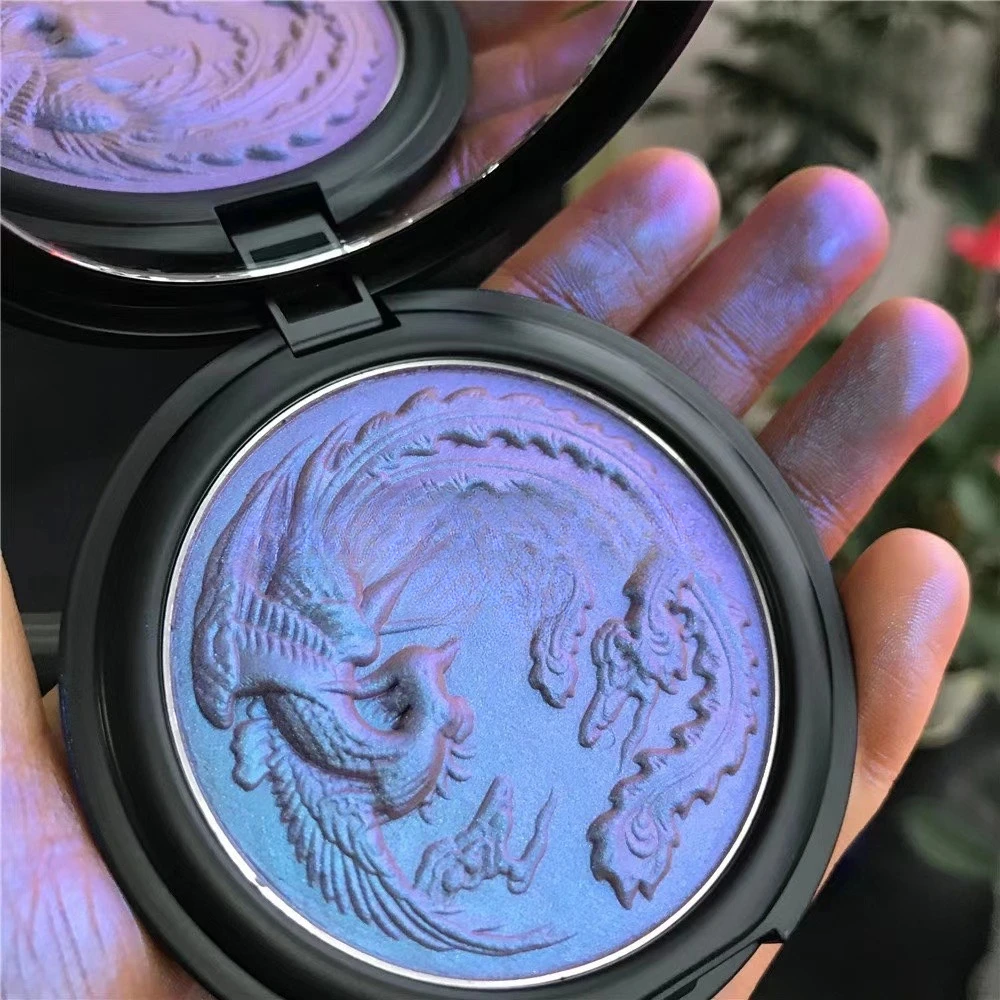 3D Relief Glitter Eyeshadows Powder Metallic Ultra-Fine Highlighters Chrome Shiny Powder Multifunction Women Make Up Blue Purple Eye Shadow