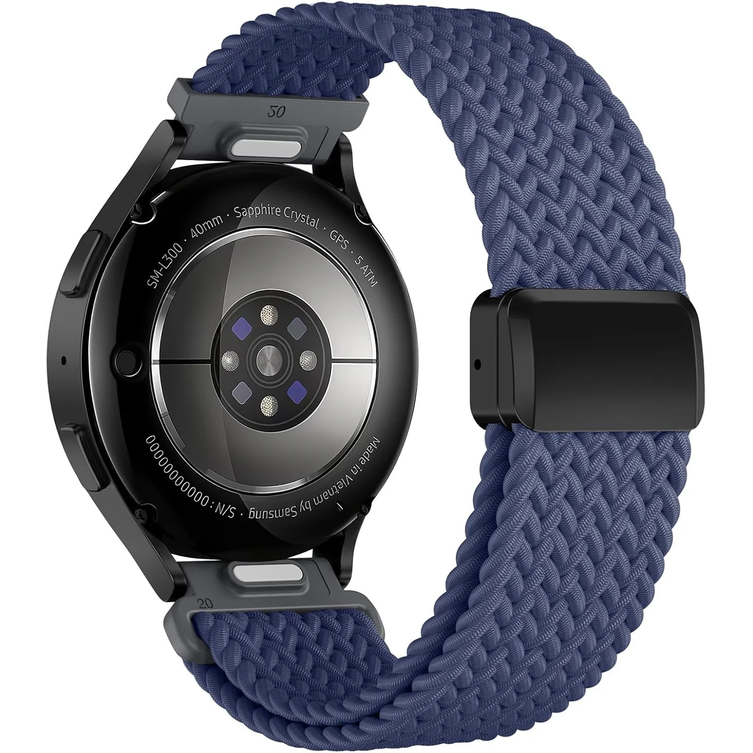 Magnetic Nylon Smartwatch Band, 22mm/20mm, Universal Fit