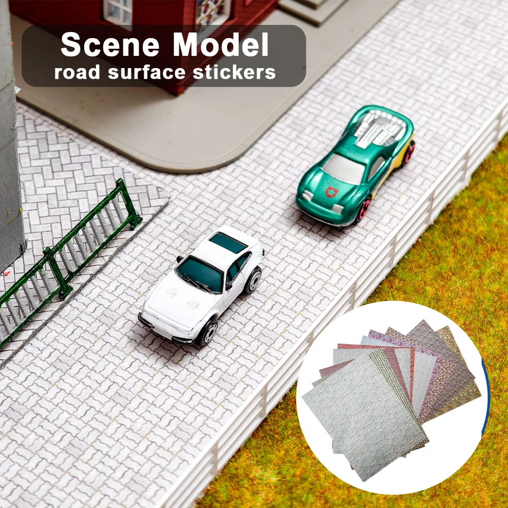 3PCS 플레이트 페이퍼 스티커 채석장 돌 벽 컬러풀한 바닥 모델 빌딩 벽 플레이트, HO N 모델 풍경에 완벽한 제품