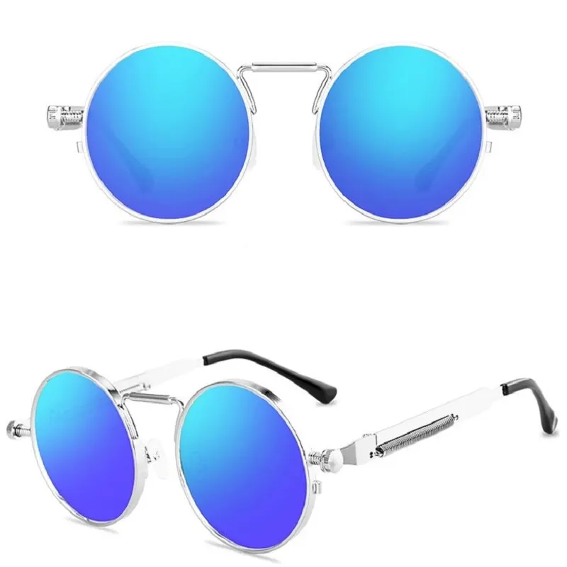 Polarized Sunglasses Steampunk Sunglasses Sports Sunglasses Retro Men Women Punk Style Colorful Round Metal Frame Uv400 Sunglasses