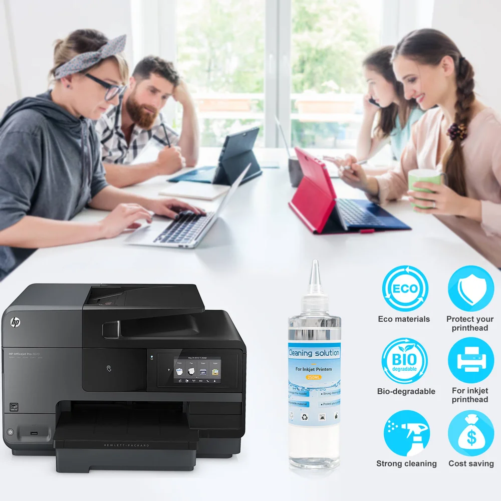 Winnerjet 250ml 잉크젯 프린터 청소 솔루션 Epson HP Canon Brother 등 모든 프린터 염료 안료 승화 잉크 청소용