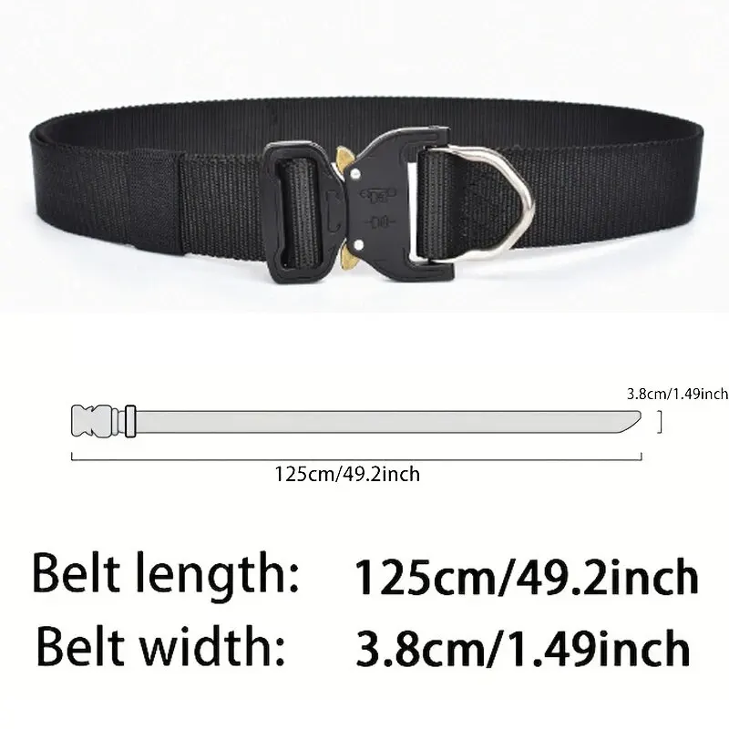 1pc Men's Belt Outdoor Tactical Belt Multi-Function Buckle Nylon Belt High Quality Alloy Buckle Belt Sports Canvas Neutral Belts