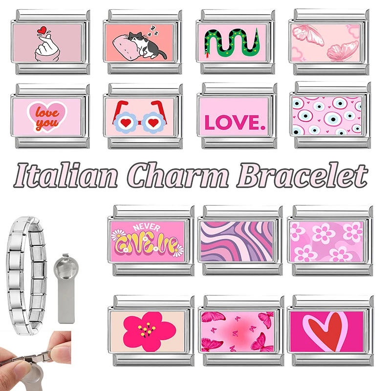 Pink Stainless Steel Bracelet Fashion Jewelry Accessories