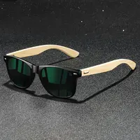 Fashion Bamboo Wood Vintage Square Sunglasses Wooden Men Women Luxury Brand Designer Sun Glasses Driving Fishing UV400 Eyewear - Image 4