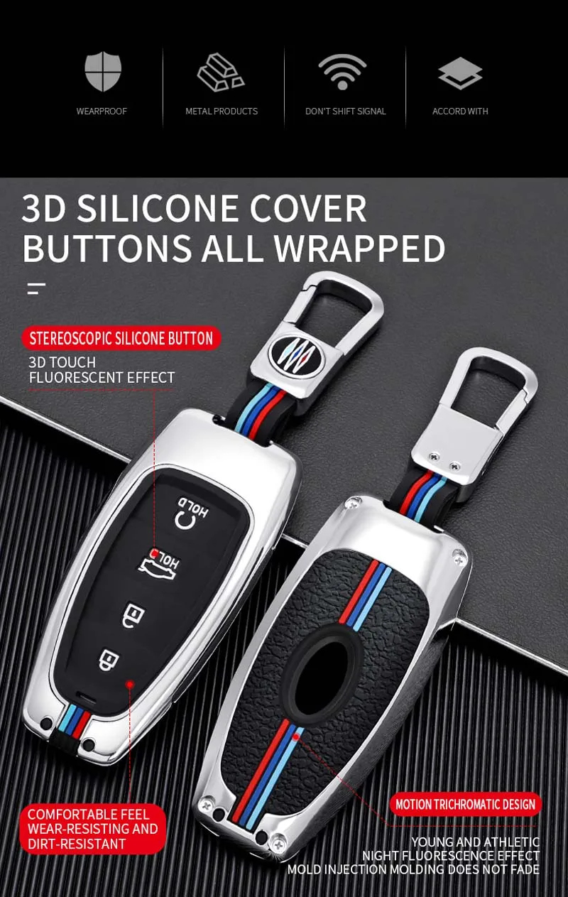 Alloy Car Key Case Cover For Hyundai Solaris Sonata Hybrid NEXO NX4 New Grand Santa Fe Tucson 2021 Keychain Auto Accessories - Sb41191fde37047048990da5d1051315dD