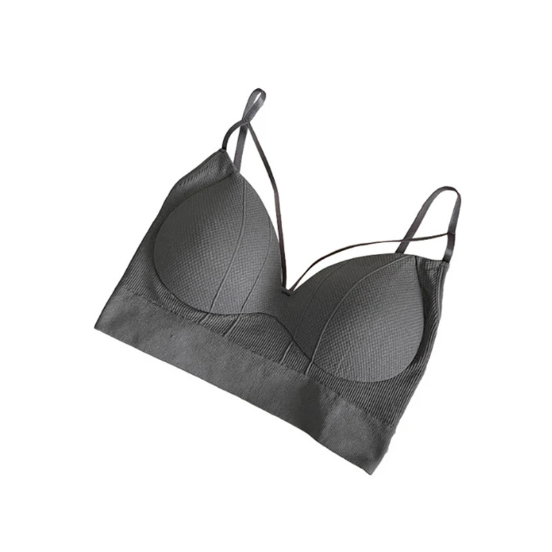 Women's Cotton Underwear Tube Tops Sexy Solid Color Top Girls Fashion Push Up Bra New V-Neck Tank Up Female Lingerie