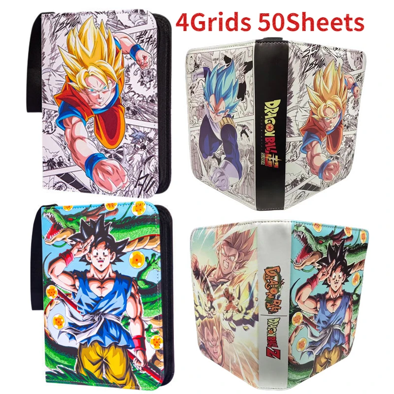 

4Grids Dragon Ball Anime Card Book Son Goku Game Cards Collection Card Storage Holder Kids Toys Christmas Birthday Gift