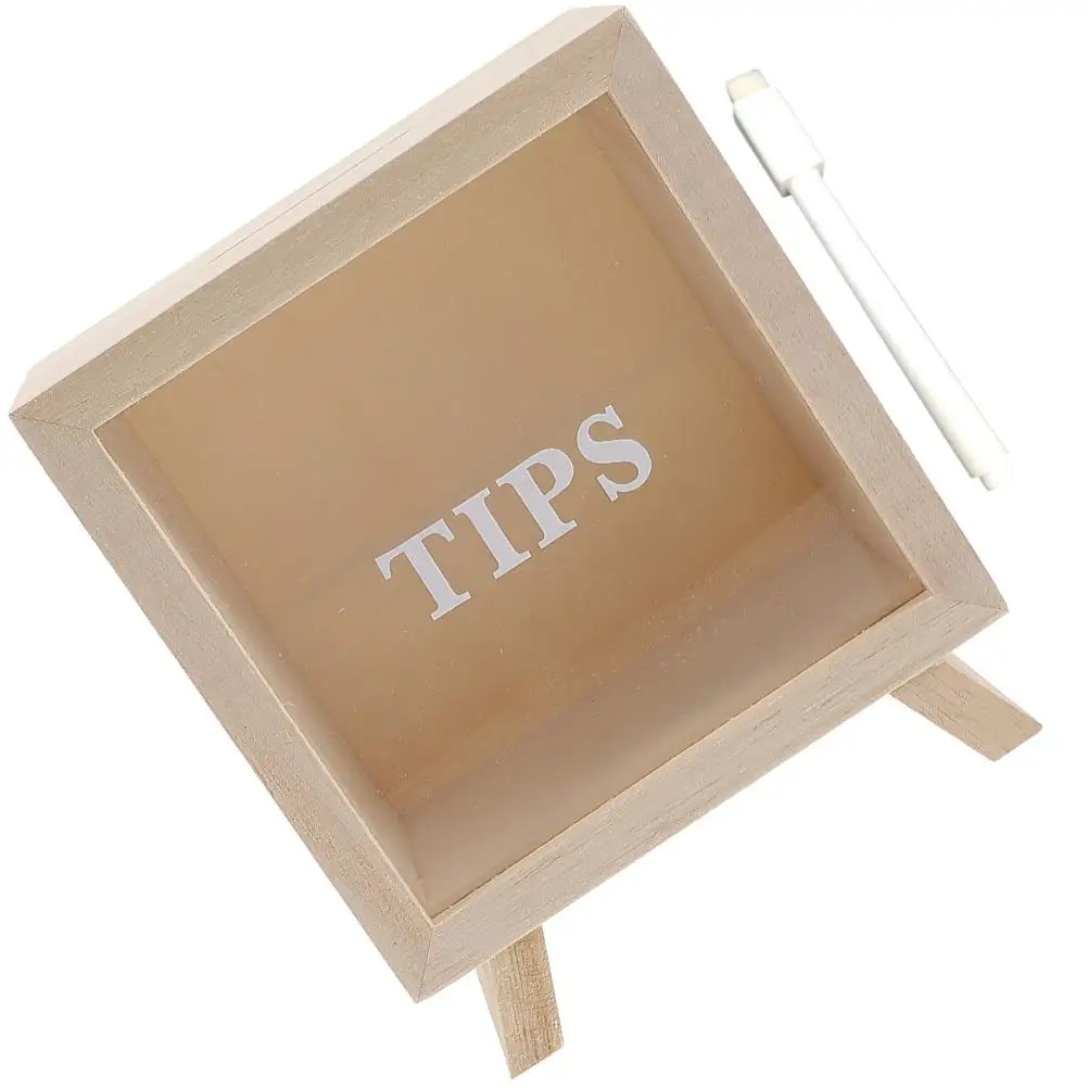 Piggy Bank Picture Frame Wooden Coin for Gift Clear Savings Jar Kids Decoration Girls Child Creative 6