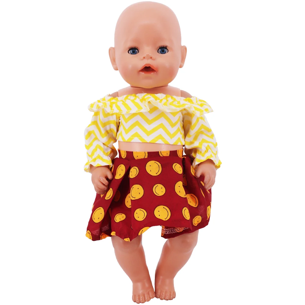 Pop Doll Clothes Dress Top Short Skirt For 18Inch American&43Cm Reborn Baby Doll Clothing Accessories Our Generation Girl's Toys 6