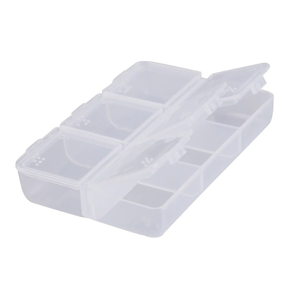 Clear Plastic Braille Medicine Storage Case Pill Organizer