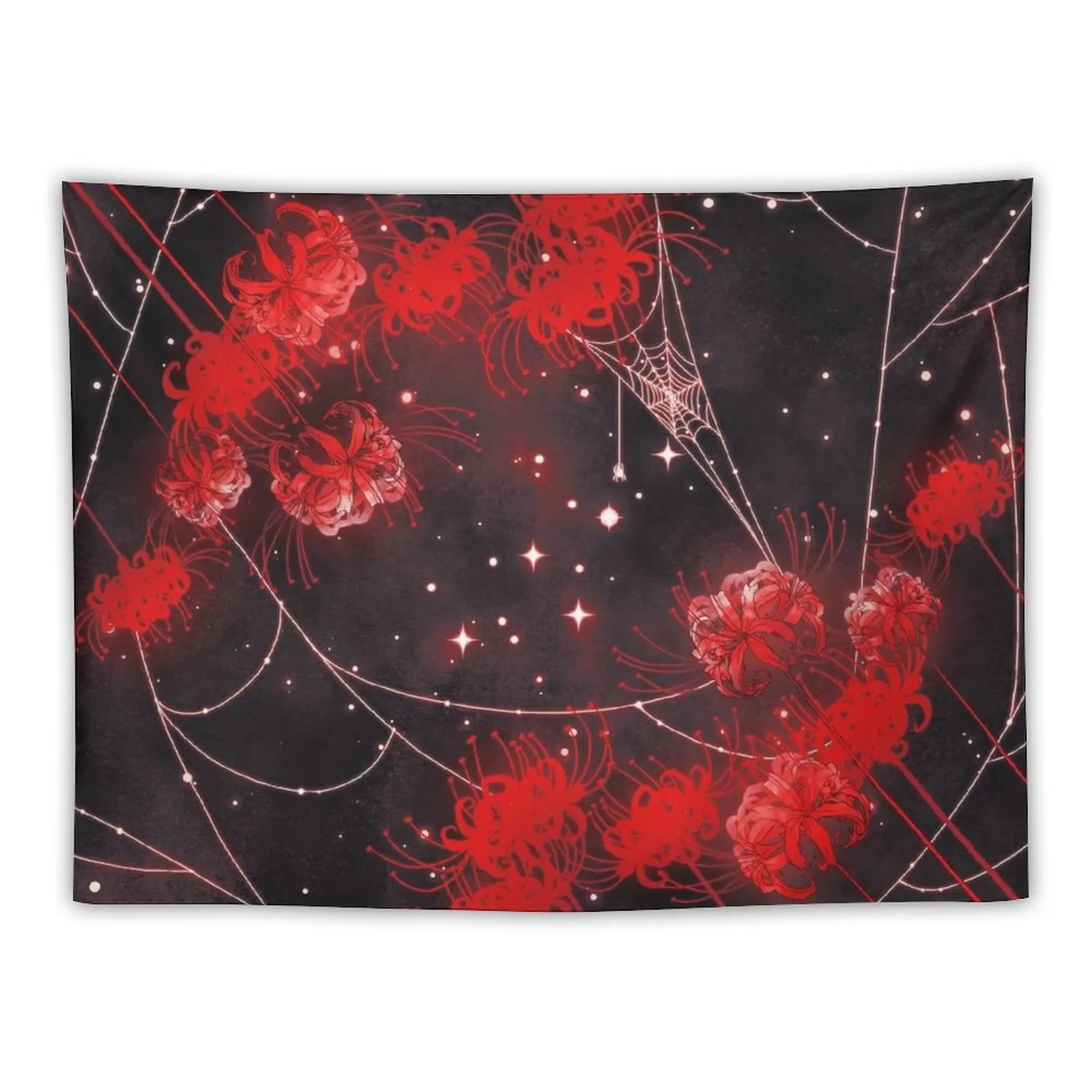 

Galaxy Red Spider Lilies and Webs Tapestry Wall Coverings Decoration For Home Tapestry