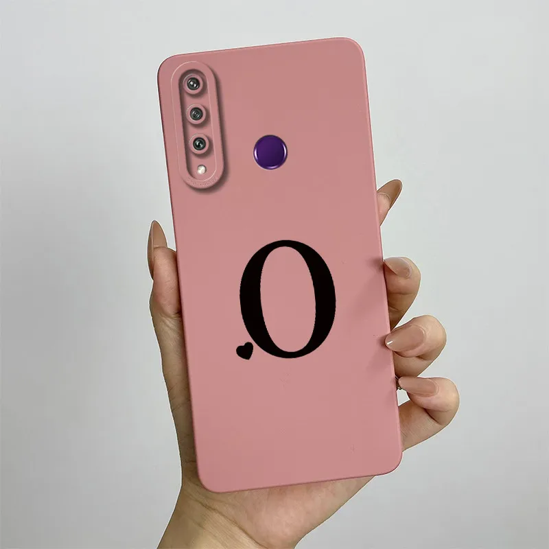 Cute Initial Letters Square Phone Case - Shockproof Back Cover