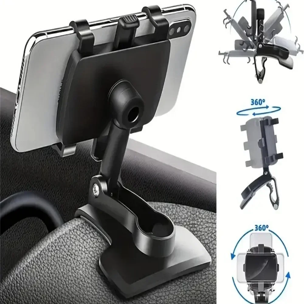 Universal Car Phone Mount Rotate Secure Phone Car Clip Stand Angle-Adjustable Bracket For Easy take For iPhone Samsung Xiaomi