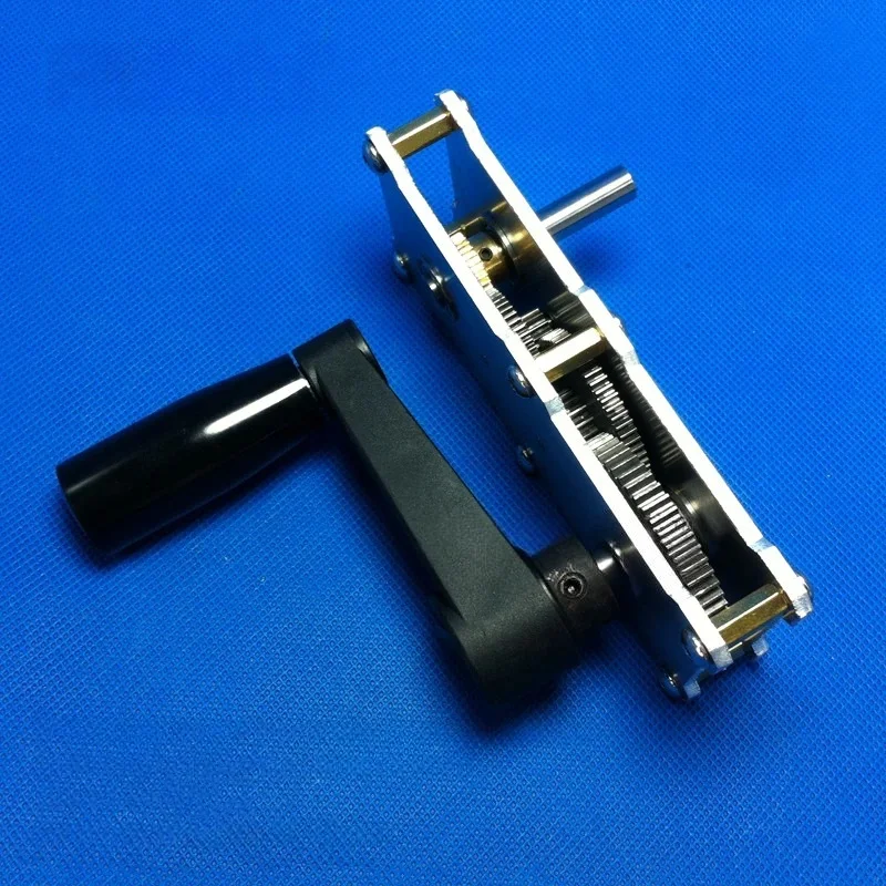 Metal Gearbox with Hand Crank Metal Gear Reducer Speed-up Box Accelerator, High Torque Accelerator, Speed Reducer