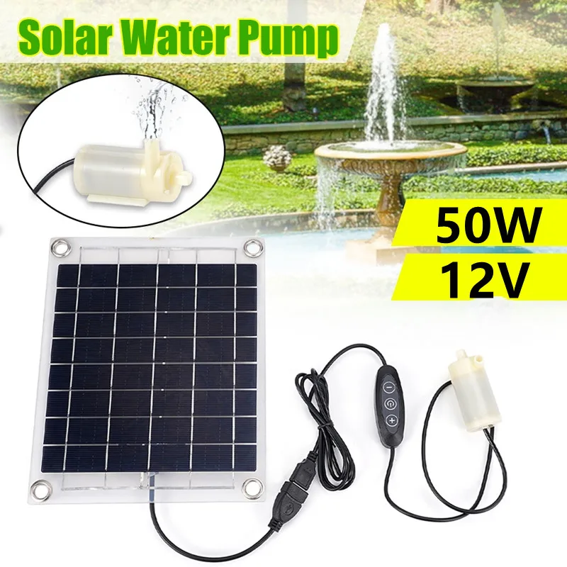 

50W Double-sided Power Generation Solar Panel Water Pump Set Outdoor Solar Water Dispenser Pump Fountain Irrigation Pool Pump
