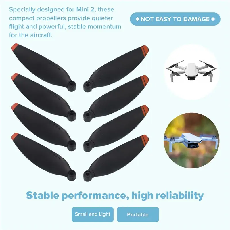 DJI 미니 2 드론용 8Pcs 4726 프로펠러 미니 2용 경량 소품 블레이드 교체 날개 예비 부품 강력 추천