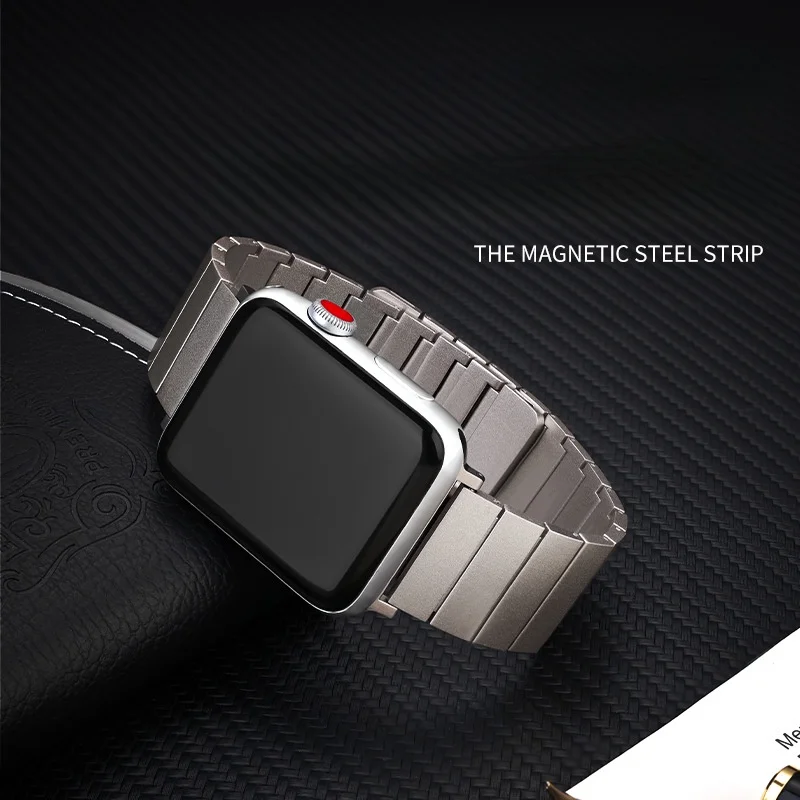 Magnetic Stainless Metal Strap for Apple Watch Ultra 2 49mm 45mm 44 42mm 38 40 41mm Sports Band for iWatch series 9 8 7 6 5 4 se