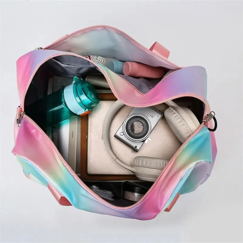 Rainbow Gym Bag Travel Fitness Outdoor Shoulder Sports Student Bag Daily Dry Wet Handbags Duffel