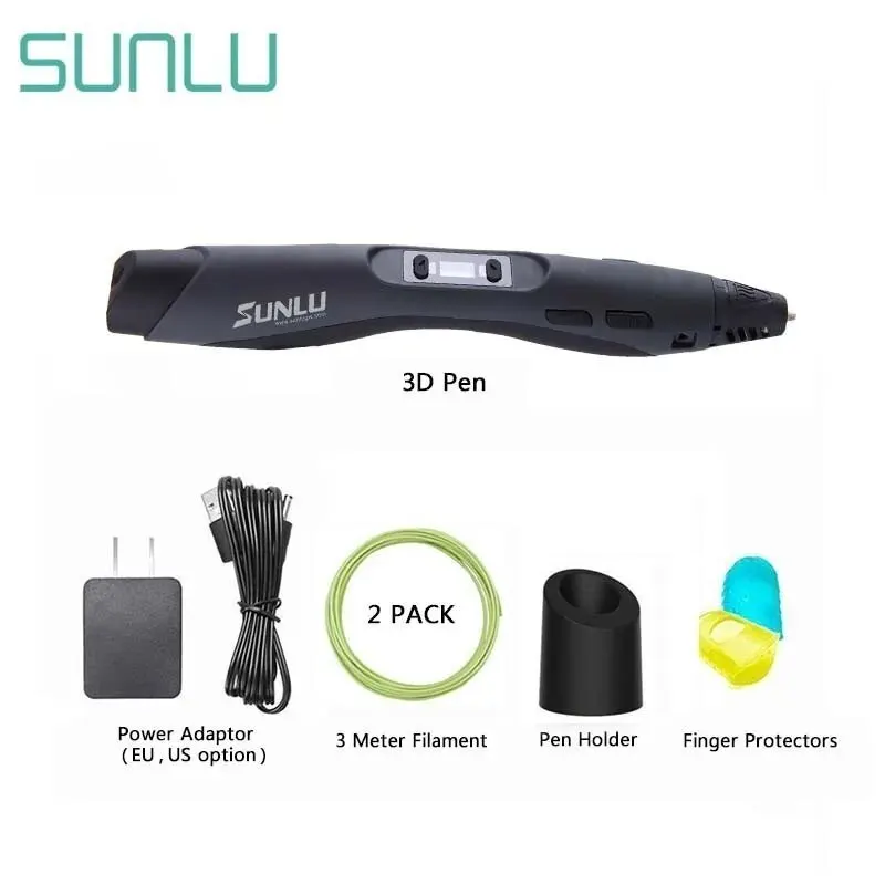 SUNLU 3D 프린팅 펜 SL-300, ABS/PLA 1.75mm 필라멘트 8 디지털 속도 제어 스마트 3D 프린터 펜슬, DIY 선물