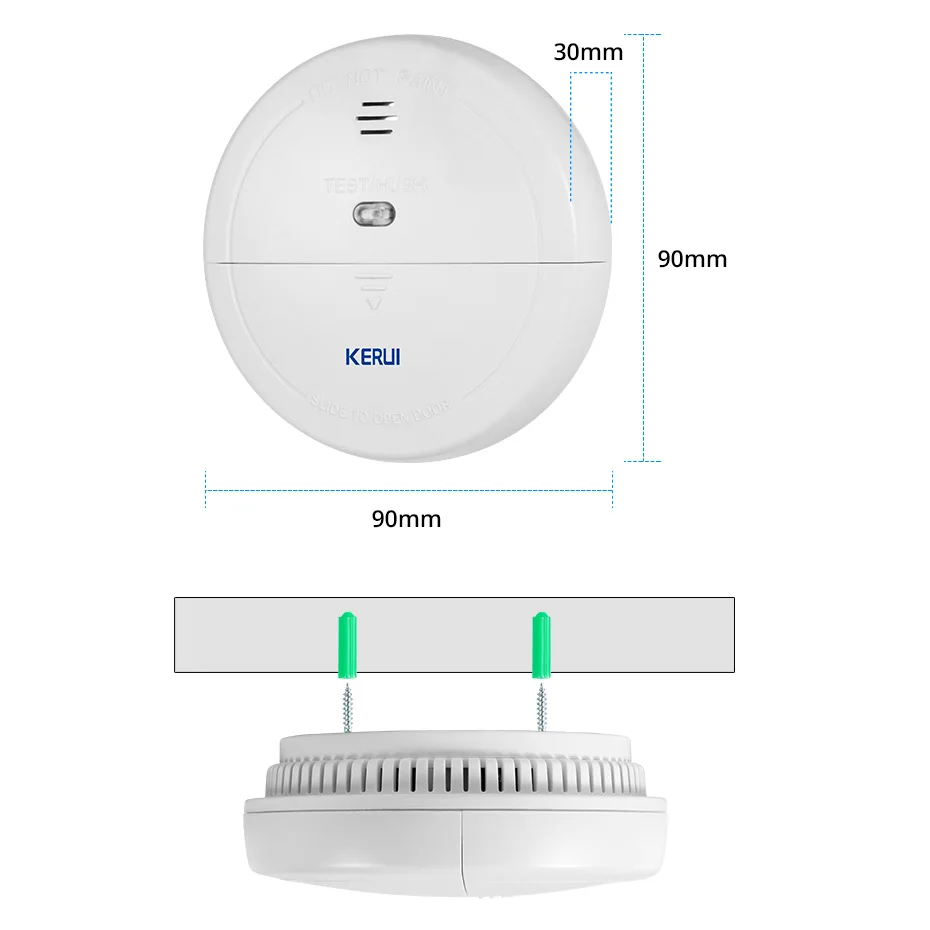 KERUI 433MHZ Home Kitchen Security Wireless Smoke Detector Fire Sensor Alarm For  W181 W204 W184  GSM Wifi Alarm System images - 6