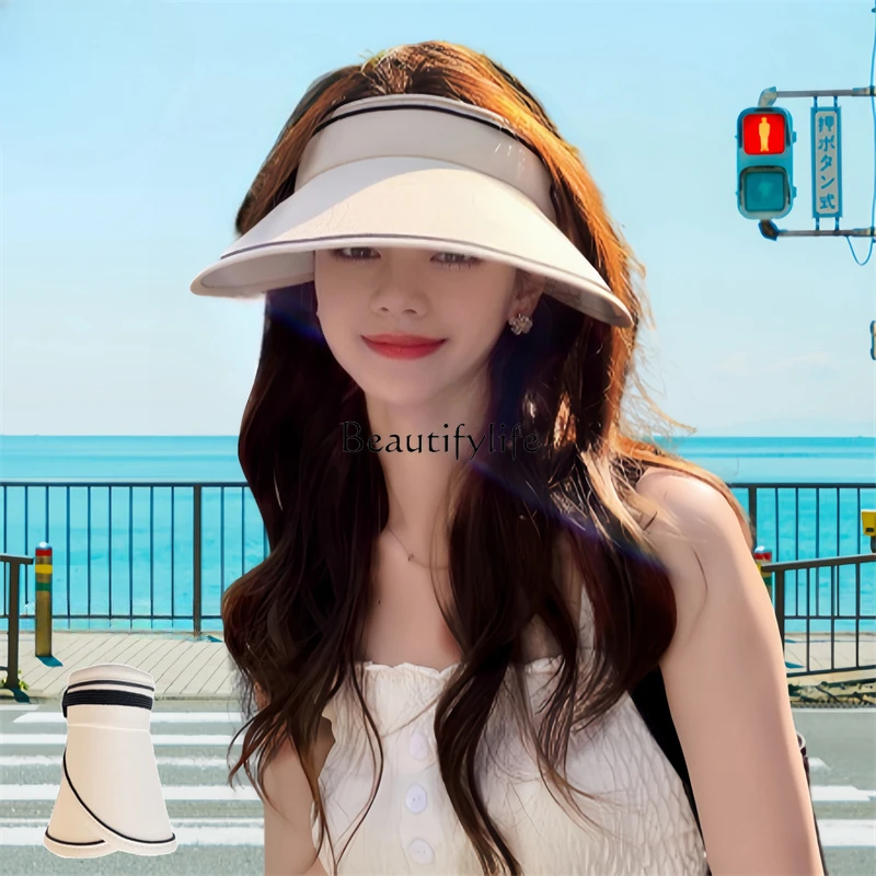 

UPF50 UV Sun Protection Hat Female Summer UV Protection Sunshade Big Brim Covering Face Air Top